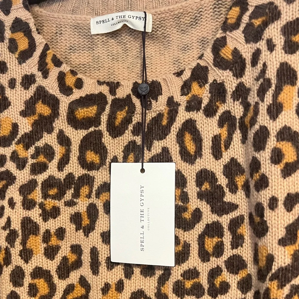Spell Wildcat Sweater - NWT - Tan and Brown Leopard - NWT - Sz. M- πππππ - Picture 7 of 10